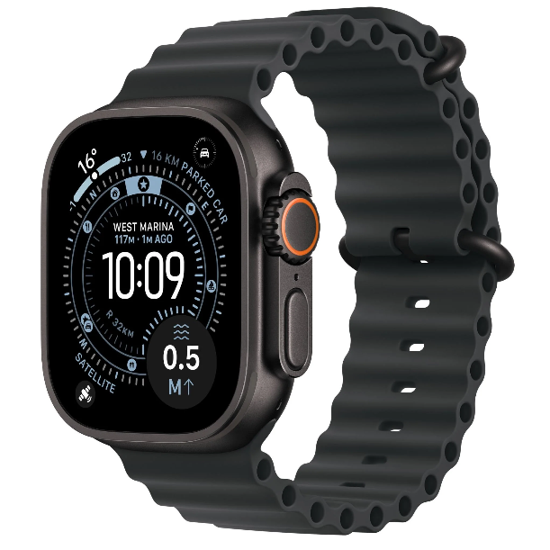 Apple Watch Ultra 3 49mm Natural Titanium Case GPS + Cellular Ocean Band (Anchor Blue)